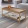 Conjunto Mesa de Centro e Mesa Lateral Para Sala Pés Madeira Moss A03 Hanover Roble - Lyam Decor