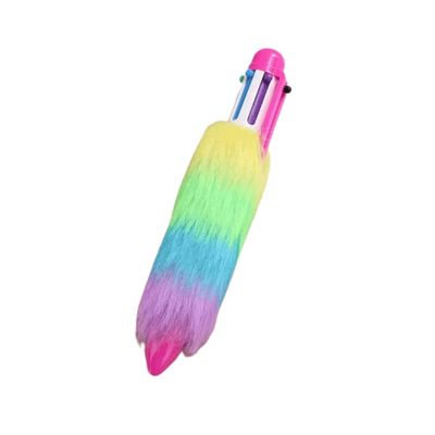 Caneta Multicolorida Pelúcia Arco Íris 6 Cores - Polibrinq