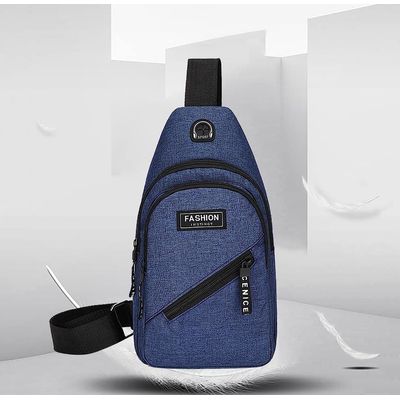 BOLSA MOCHILA IMPERMEÁVEL TRANSVERSAL CROSSBODY POCHETE DE PEITO PORTÁTIL ALÇA ÚNICA AJUSTÁVEL Único / Azul