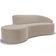 Sofá 3 Lugares Curvo Sala de Estar Living Firenze Direito D02 Veludo Champagne 180 cm C-68 - Lyam
