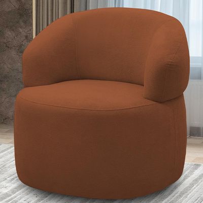 Kit 2 Poltronas Giratórias Sala de Estar Living Orgânico Carmen F04 Veludo Telha - Lyam Decor