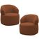 Kit 2 Poltronas Giratórias Sala de Estar Living Orgânico Carmen F04 Veludo Telha - Lyam Decor