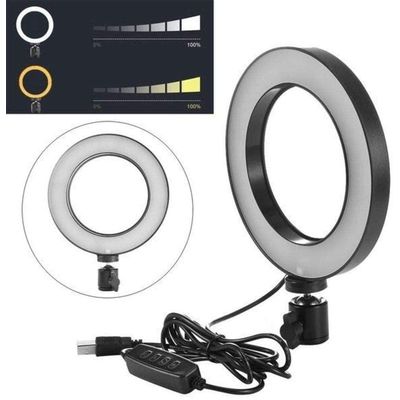 Iluminador Ring Light 16Cm Usb Led Misto 3500K 5500K + Tripe