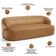 Sofá 3 Lugares Curvo Orgânico Para Sala Living 180cm Barolo L06 Couríssimo Camel - Lyam Decor