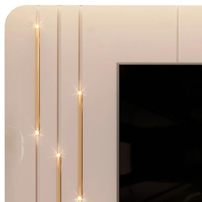 Painel Para TV 75 Pol Com LED Orgânico Dion D05 Off White - Lyam Decor