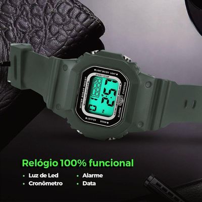 Relogio Infantil Digital Silicone Criança Menino + Caixa Criança Cronometro Original Prova Dagua