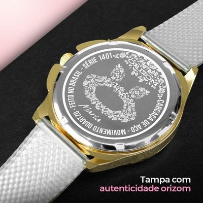 Relogio Feminino Dourado Aço + Caixa + Colar Duplo Coração Original Presente Qualidade Premium Ouro