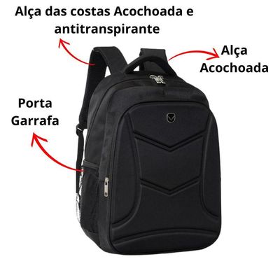 Mochila Mala Reforçada Notebook Bolsa Impermeável Escolar