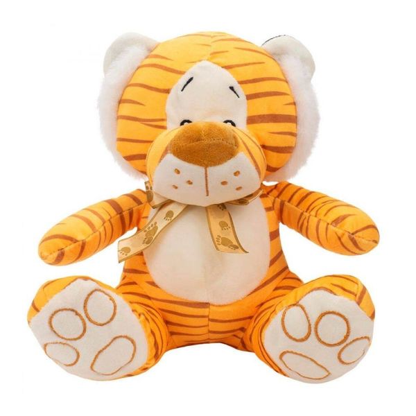 Pelúcia Tigre Sentado Com Laço 23cm