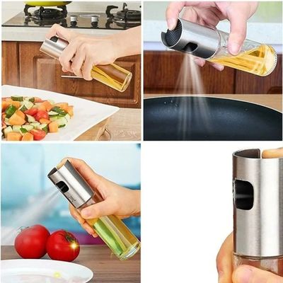 Spray Pulverizador Borrifador Dosador Para Azeite Vinagre Frasco De Vidro Acabamento Aço Inoxidável