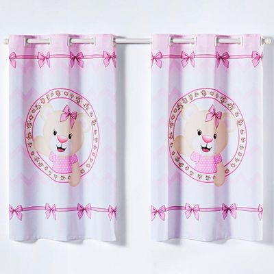 Cortina Kids Infantil 2,00M X 1,30M Ursinha Rosa