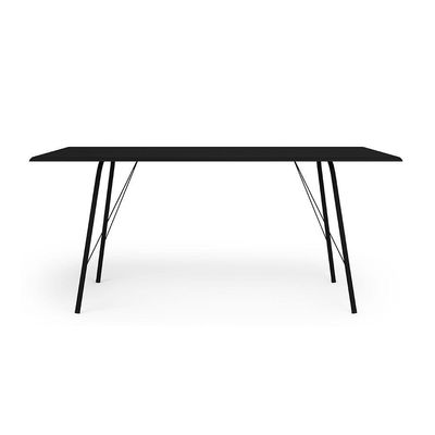 Mesa Jantar Paraty 137cm Tampo Preto Com 4 Cadeiras Angra Estofadas Preta E Bege Preto