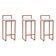 Kit 3 Banquetas Bistrô Alta Industriais Em Aço Dori Cobre Assento Suede Branco Marrom