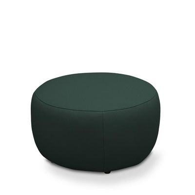 Puff Decorativo Mariele Sala de Estar Pés em Madeira Couro Verde Musgo G88 - Gran Belo