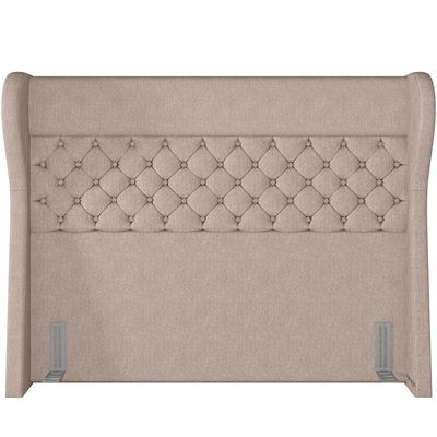 Kit Cabeceira Cama Box Casal 140 cm Madrid com Puff Recamier Santorini Linho Bege - Lyam Decor