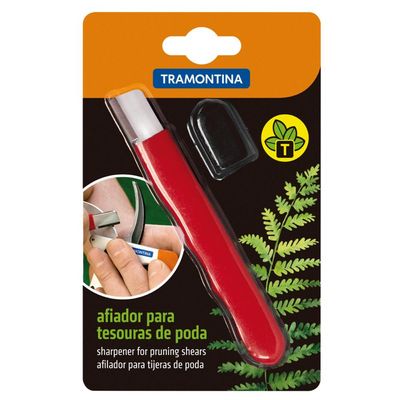 Afiador para Tesouras de Poda Tramontina em Aço com Placa em Tungstenio e Cabo Emborrachado