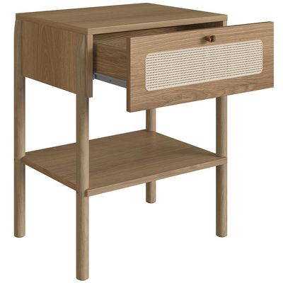 Cabeceira Casal Queen 160cm e 2 Mesas Laterais 1 Gaveta Madeira Moss A03 Hanover Roble - Lyam Decor