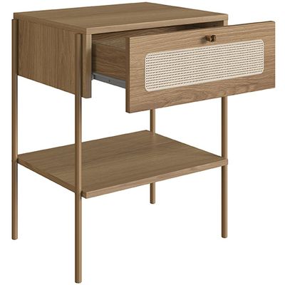 Cabeceira Solteiro 90cm e 1 Mesa Lateral 1 Gaveta Industrial Indy A03 Hanover - Lyam Decor