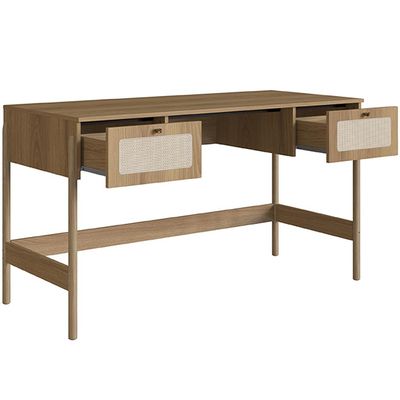 Estante Livreiro Home Office e Mesa Escrivaninha Pés Madeira Moss A03 Hanover Roble - Lyam Decor