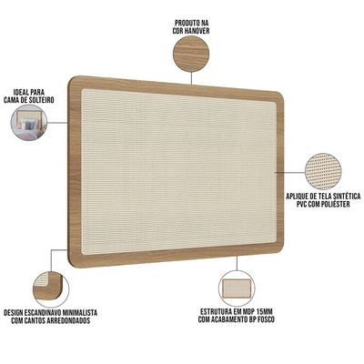 Cabeceira Solteiro 90cm e 1 Mesa Lateral 2 Gavetas Industrial Indy A03 Hanover - Lyam Decor
