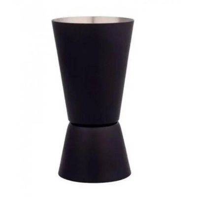 Dosador Americano De Inox Duplo 25 ml E 50 ml Preto - Lyor