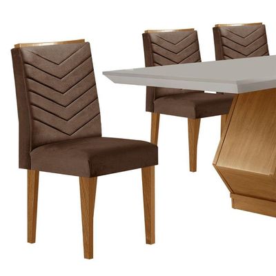 Mesa De Jantar 6 Lugares Retangular Rufato Alvorada Londrina Vel. Marrom/off White/imbuia