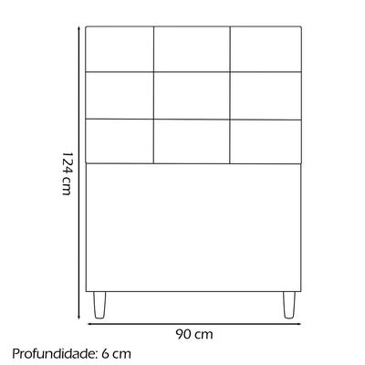 Cabeceira Decorativa Florem Para Cama De Solteiro 90 Cm Suede Verde, Suede