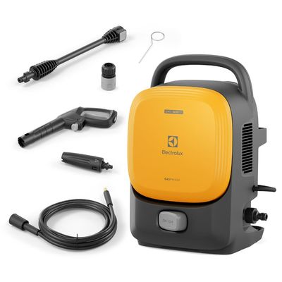 Lavadora de Alta Pressão Electrolux EasyWash 1400W com 1650PSI, Engate Rápido, Bico Vario e Sistema Stop Total Preto com Amarelo / 110V