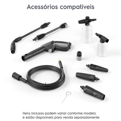 Lavadora de Alta Pressão Electrolux EasyWash 1400W com 1650PSI, Engate Rápido, Bico Vario e Sistema Stop Total Preto com Amarelo / 110V