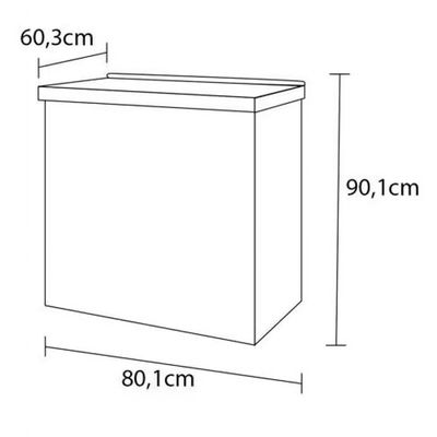 Balcão Cooktop Bartira Linea 5 Bocas com Gaveta e Porta Basculante Grafite
