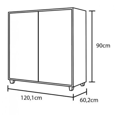 Balcão Bartira Linea 2 Portas 1 Prateleira - 120,1cm de largura Cinza