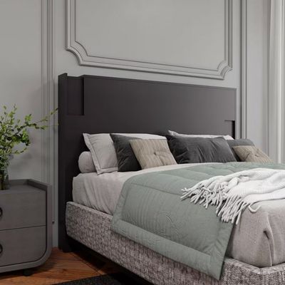 Cabeceira para Cama Box Casal e Queen Bartira Diplomata com Revestimento em Finish Foil Grafite