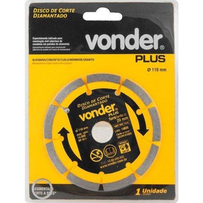 Disco De Corte Plus 110 X 20mm Para Construção - Vonder