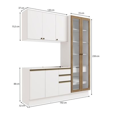 Cozinha Compacta Celeste Kappesberg 100% Mdf Branco 192cm