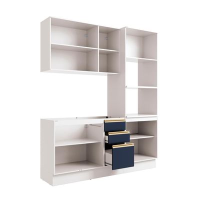 Cozinha Compacta Celeste Kappesberg 100% Mdf Branco/azul 190cm