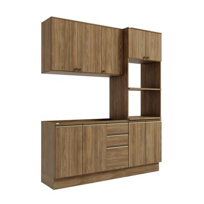 Cozinha Compacta Celeste Kappesberg 100% Mdf Nogueira 190cm
