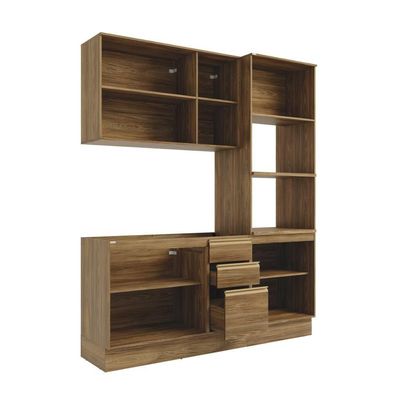 Cozinha Compacta Celeste Kappesberg 100% Mdf Nogueira 190cm