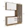 Cozinha Compacta Celeste Kappesberg 100% Mdf Nogueira/Branco 192cm