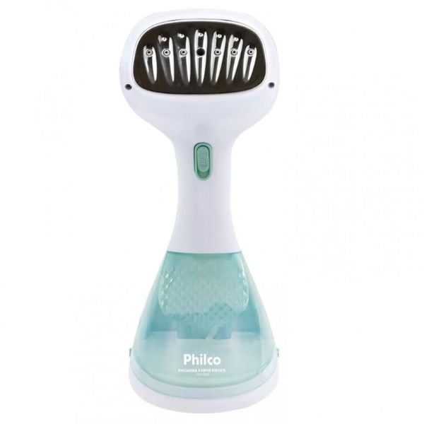 Passadeira de Roupas a Vapor Portátil Philco PVP10VD capacidade de 220ml e 1200W Branco com Verde / Bivolt