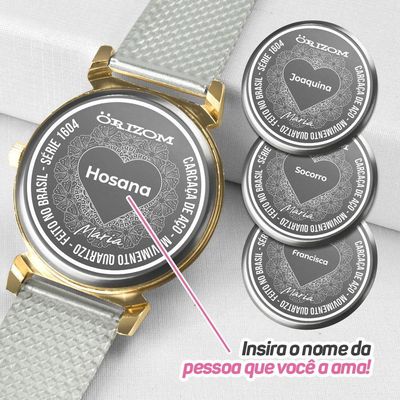 Relogio Feminino Silicone Dourado Banhado Inox Aço + Caixa Moda Presente Personalize Social Casual