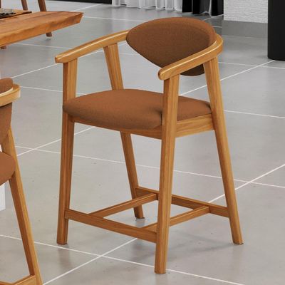 Banqueta Baixa Para Cozinha Sala de Jantar Bancada Cecília L02 Bouclê Terracota - Lyam Decor