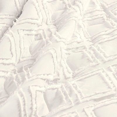Kit Cobre Leito Colcha Adele Queen Dupla Face Micropercal 300 Fios 3 Peças - Branco Off White