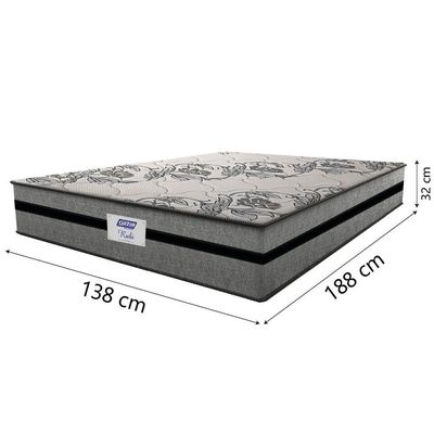 Colchão Casal Gazin Com Molas Ensacadas Rubi 138x188x32cm Cinza/preto - Suporta Até 120kg Por Pessoa Cinza