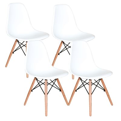 Conjunto Mesa De Jantar Redonda Solo Branca 80cm Com 4 Cadeiras Solo - Branco