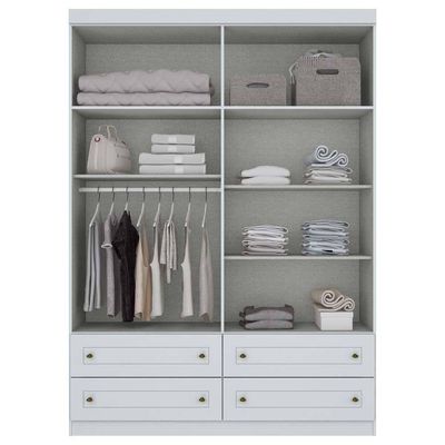 Guarda Roupa Henn Americano 4 Portas 4 Gavetas Branco