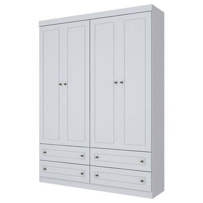 Guarda Roupa Henn Americano 4 Portas 4 Gavetas Branco