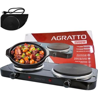 Fogão Elétrico de Mesa 2 Pratos 2500E FMP-01 Preto Agratto 110V