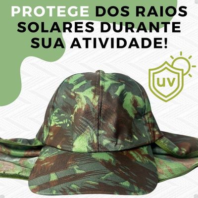 Kit 10 Bonés Com Protetor Solar Nuca Pescoço Pesca Chapéu Pescador