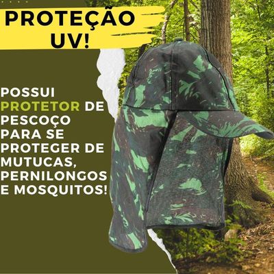 Kit 10 Bonés Com Protetor Solar Nuca Pescoço Pesca Chapéu Pescador