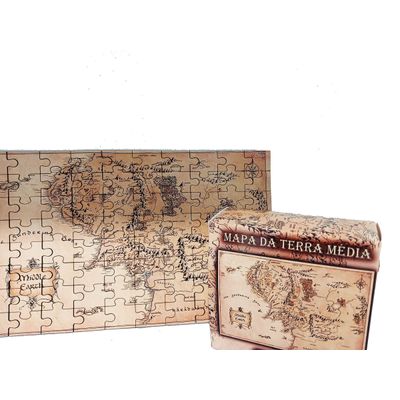 Quebra-cabeça Puzzle Mapa Terra Média de 80 peças MDF
